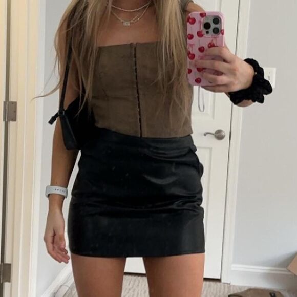 lulus Dresses & Skirts - Lulus black faux leather miniskirt going out party club date night small